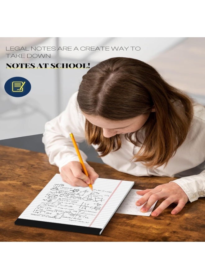 FAYET 4 Pack A4 Legal Pads, White Lined Writing Pads 8.27 x 11.69 Inch, Wide Ruled Notepads with 50 Sheets Each for Office, School, Home Use - Image 3